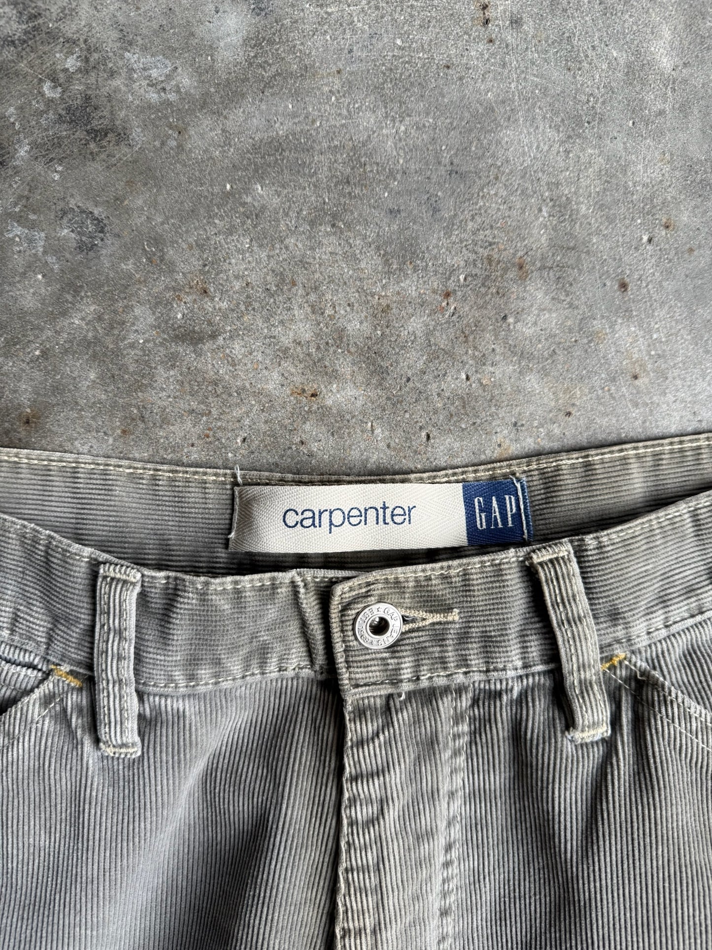 Vintage Grey Corduroy Gap Carpenter Pants - 34