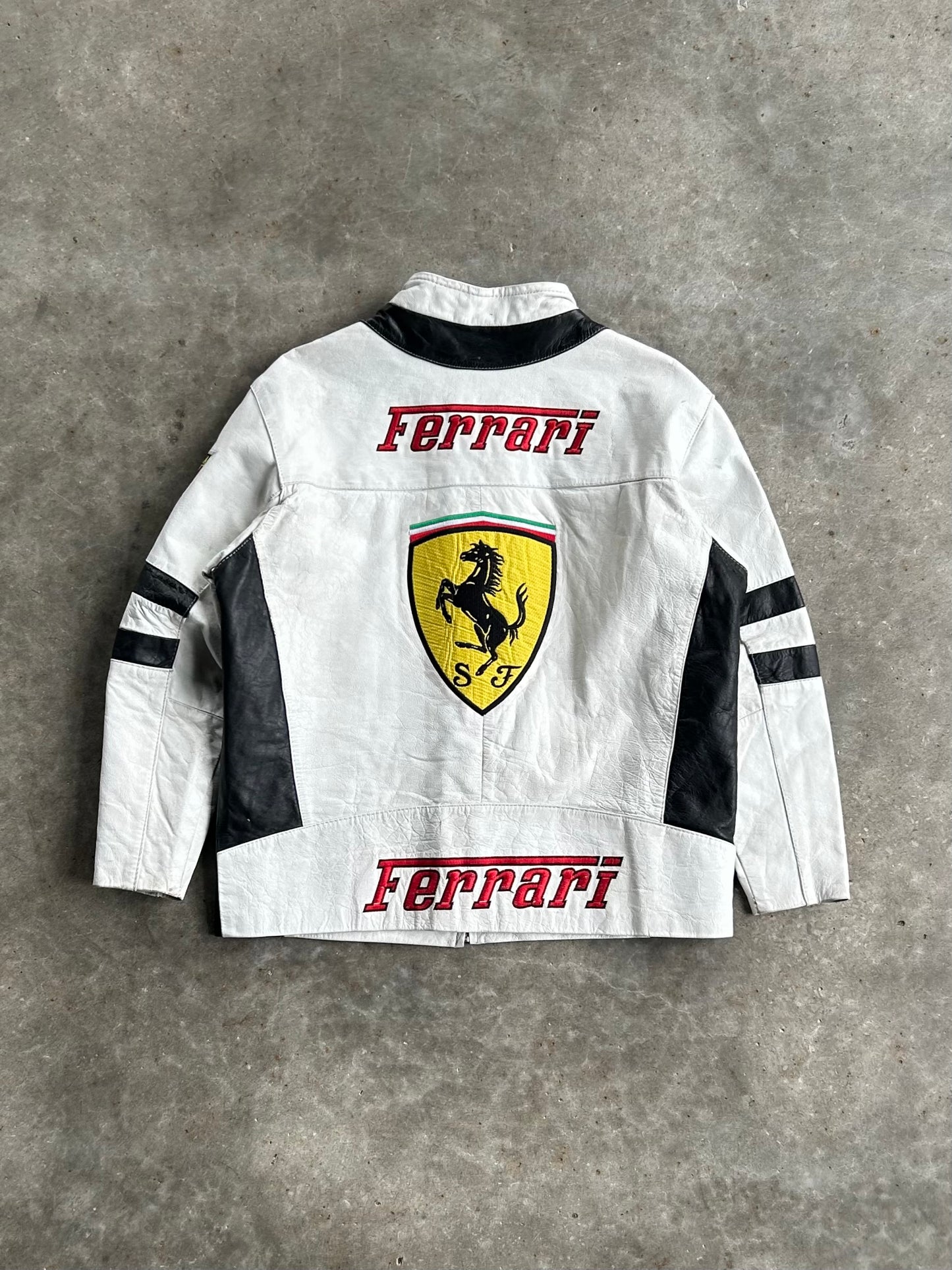 Vintage Ferrari Leather Racing Jacket - L
