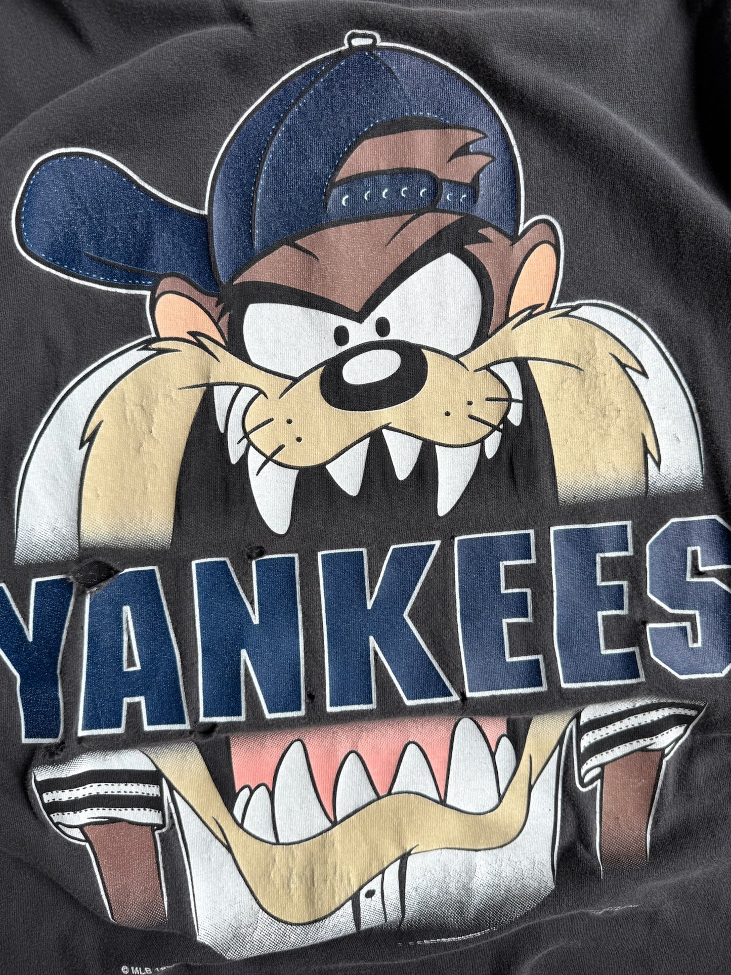 Vintage Faded Yankees Looney Tunes Distressed Tee - M