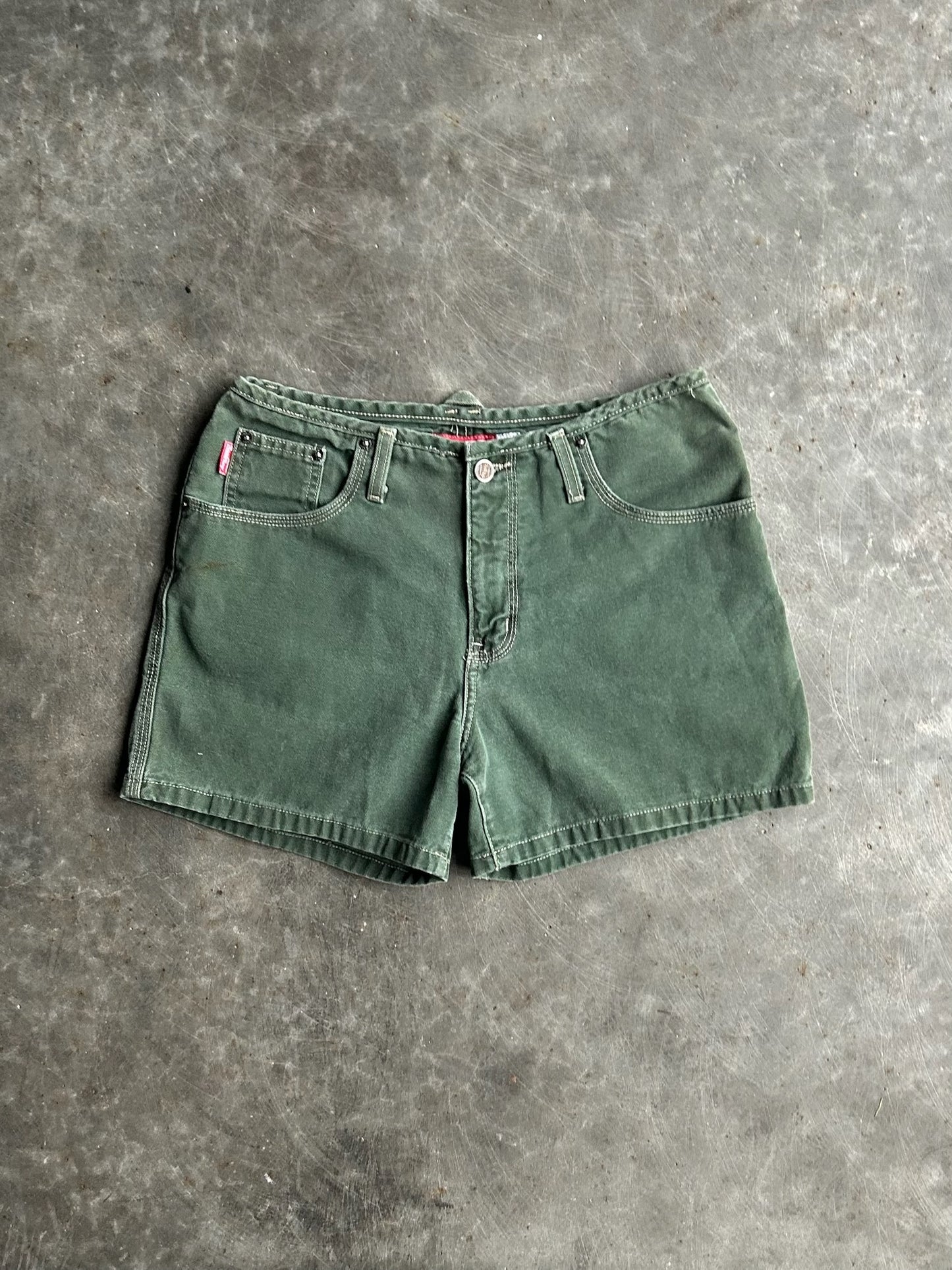 Vintage Dark Green Road Rags Cargo Shorts - 30