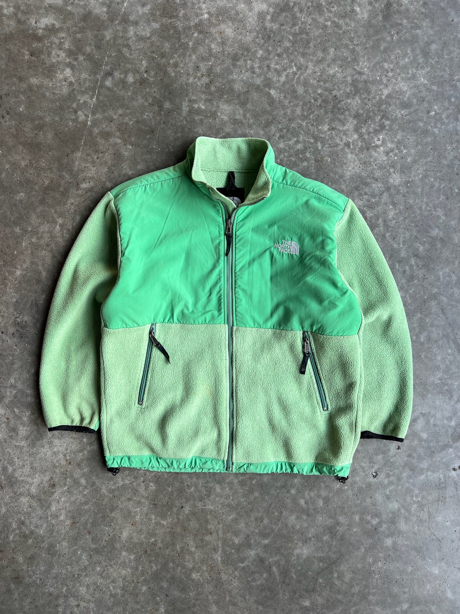 Vintage Lime Green Fleece North Face Zip Up XL