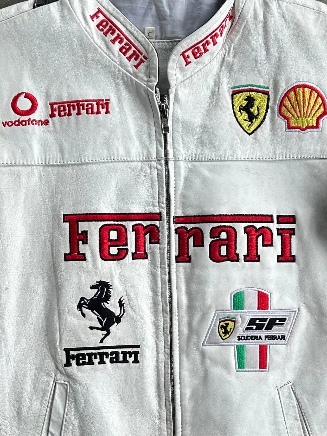 Vintage Ferrari Leather Racing Jacket - L