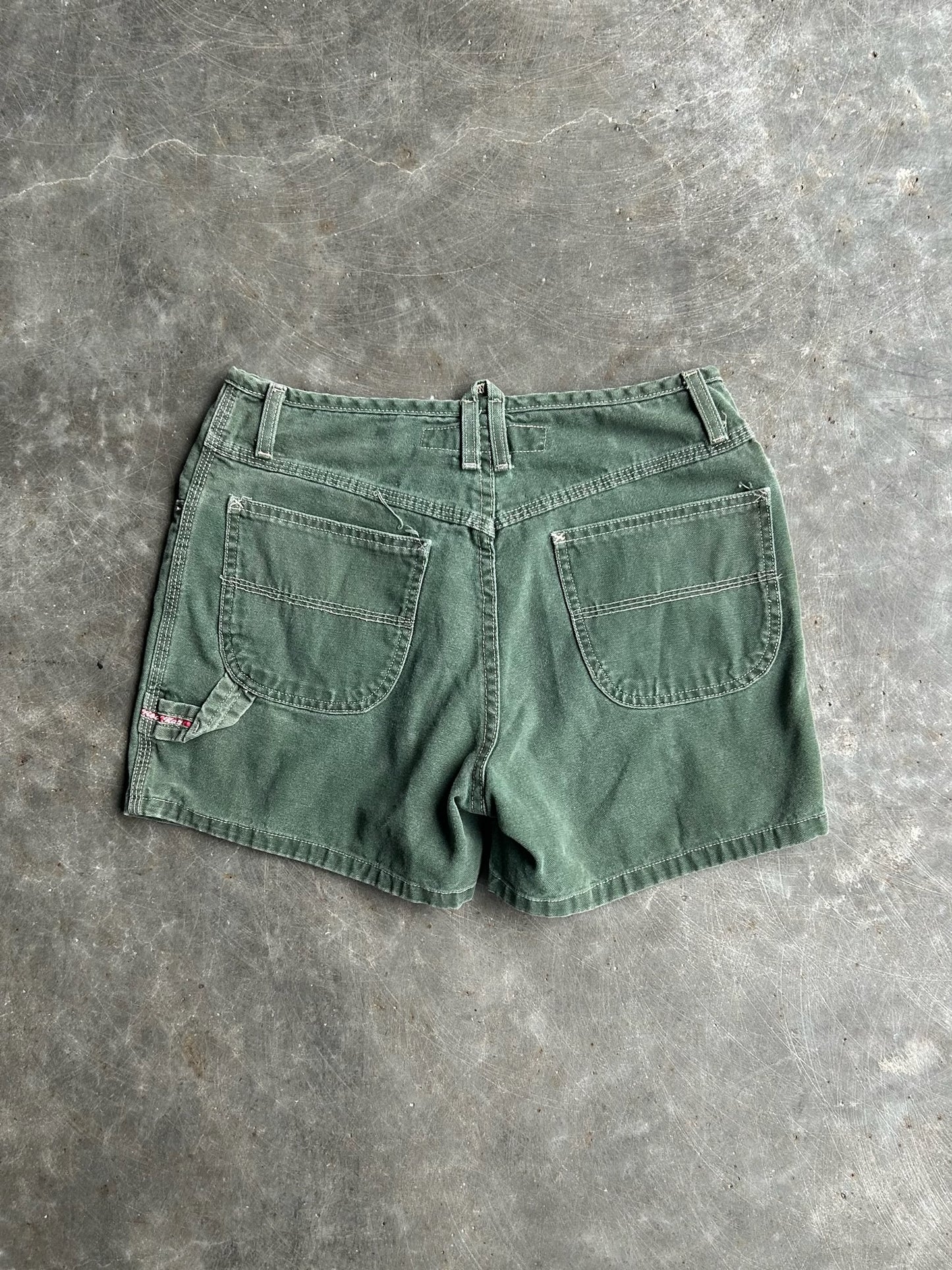 Vintage Dark Green Road Rags Cargo Shorts - 30