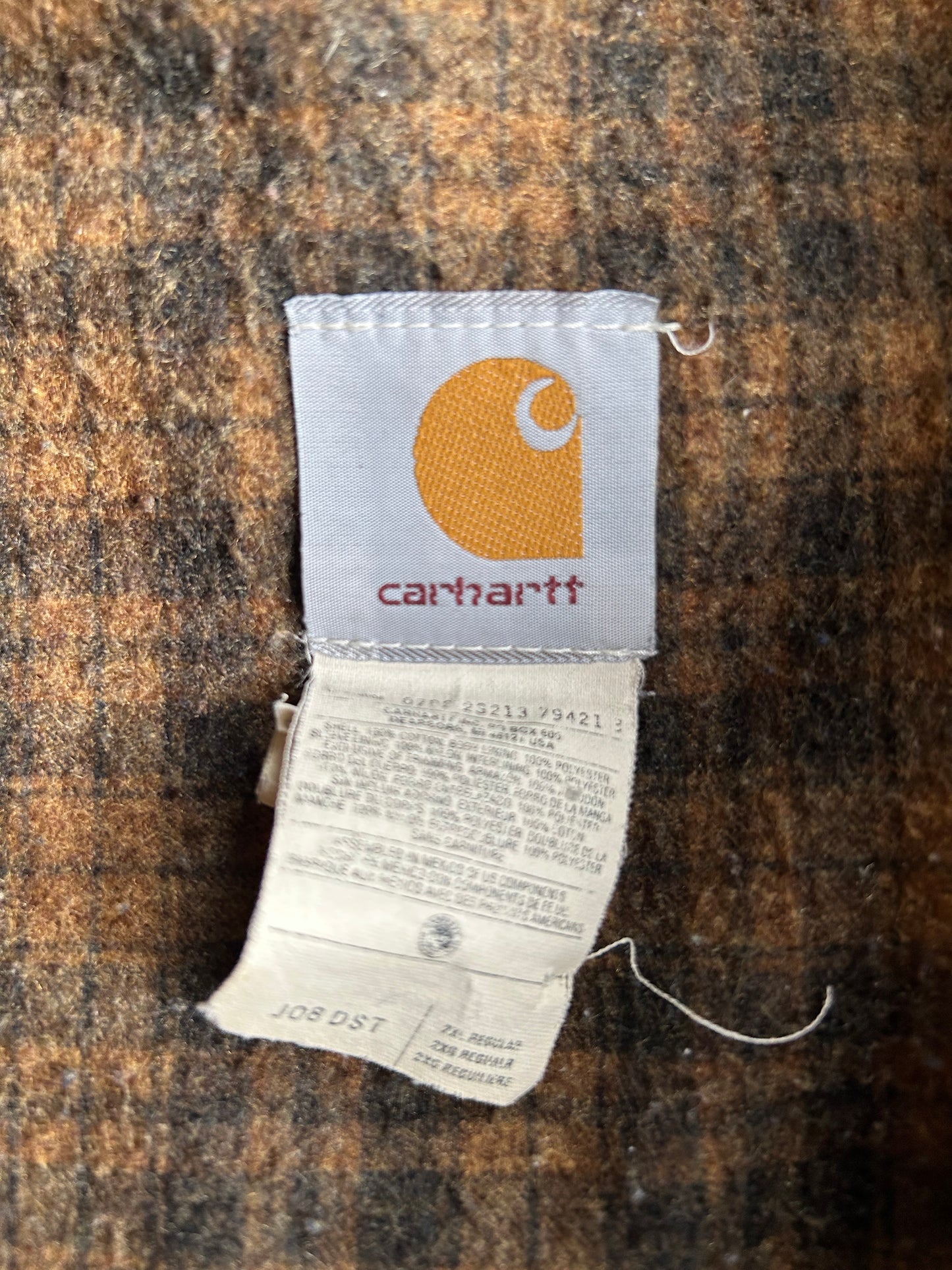 Vintage Denim Flannel Lined Hooded Carhartt Jacket - XXL