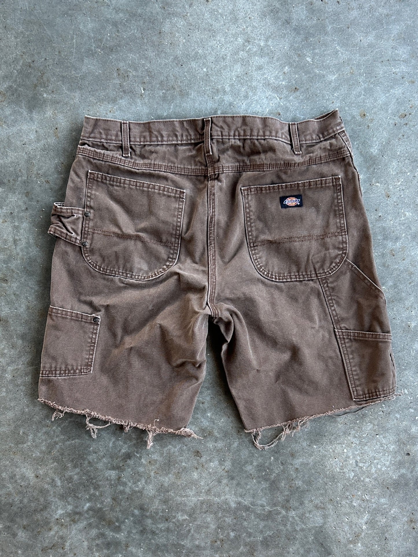 Vintage Brown Dickies Distressed Carpenter Shorts - 36