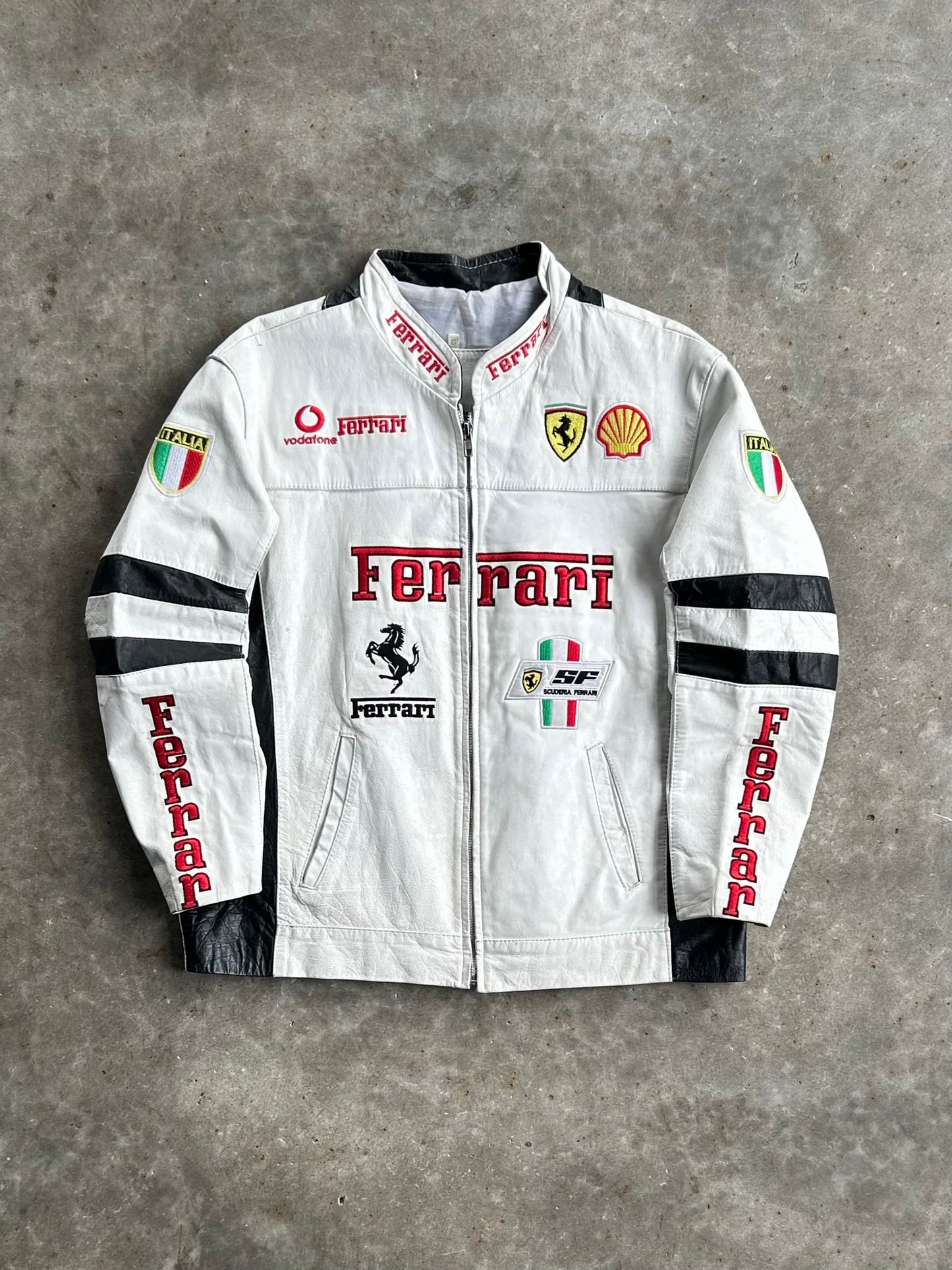 Vintage Ferrari Leather Racing Jacket - L