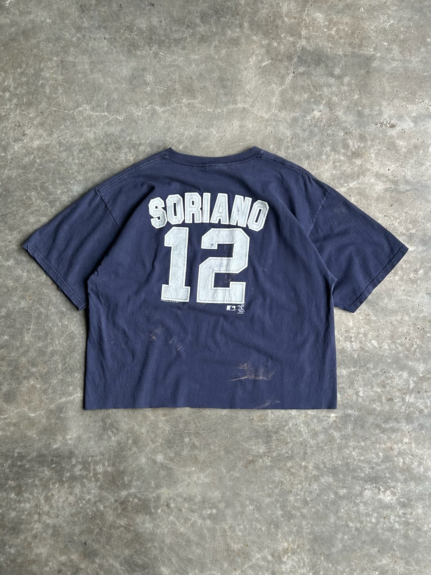 Vintage Embroidered New York Yankees Soriano Cropped Tee - XL