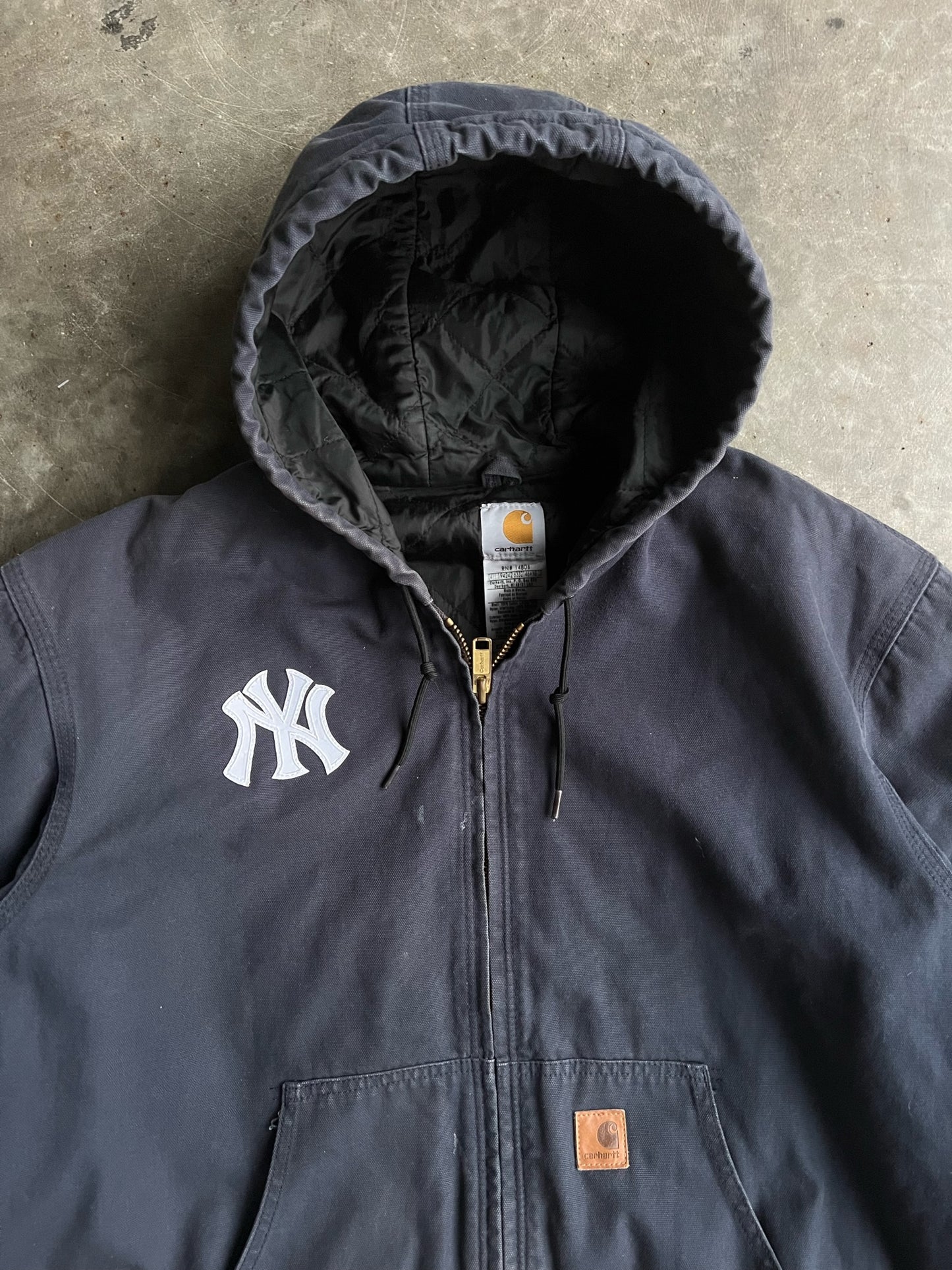 Vintage Yankees Navy Hooded Carhartt Jacket - XL