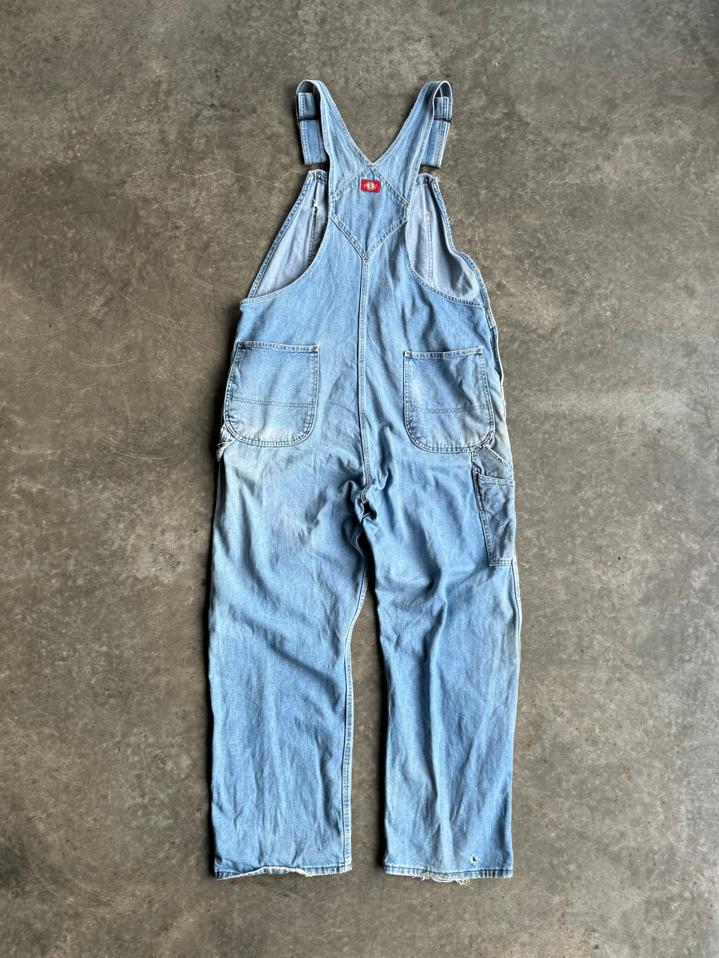 Vintage Light Wash Overalls - 38X32