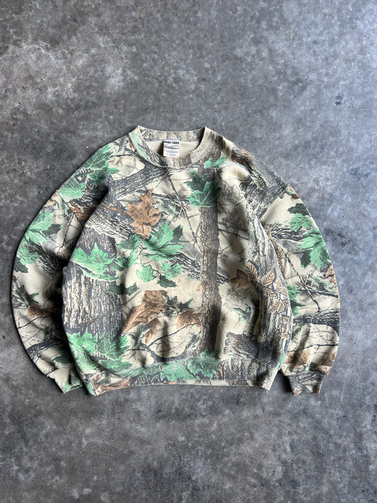 Vintage Jerzees Outdoor RealTree Camo Crew - XL