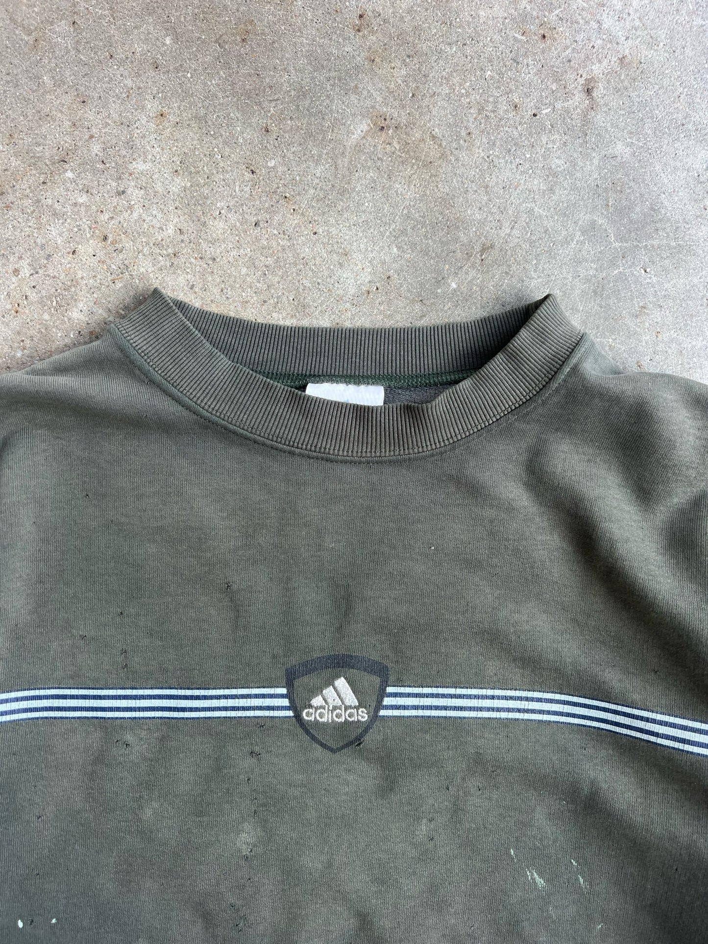 Vintage Green Adidas Crew - L