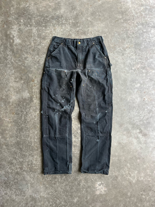 Vintage Black Distressed Carhartt Double Knee Pants - 32