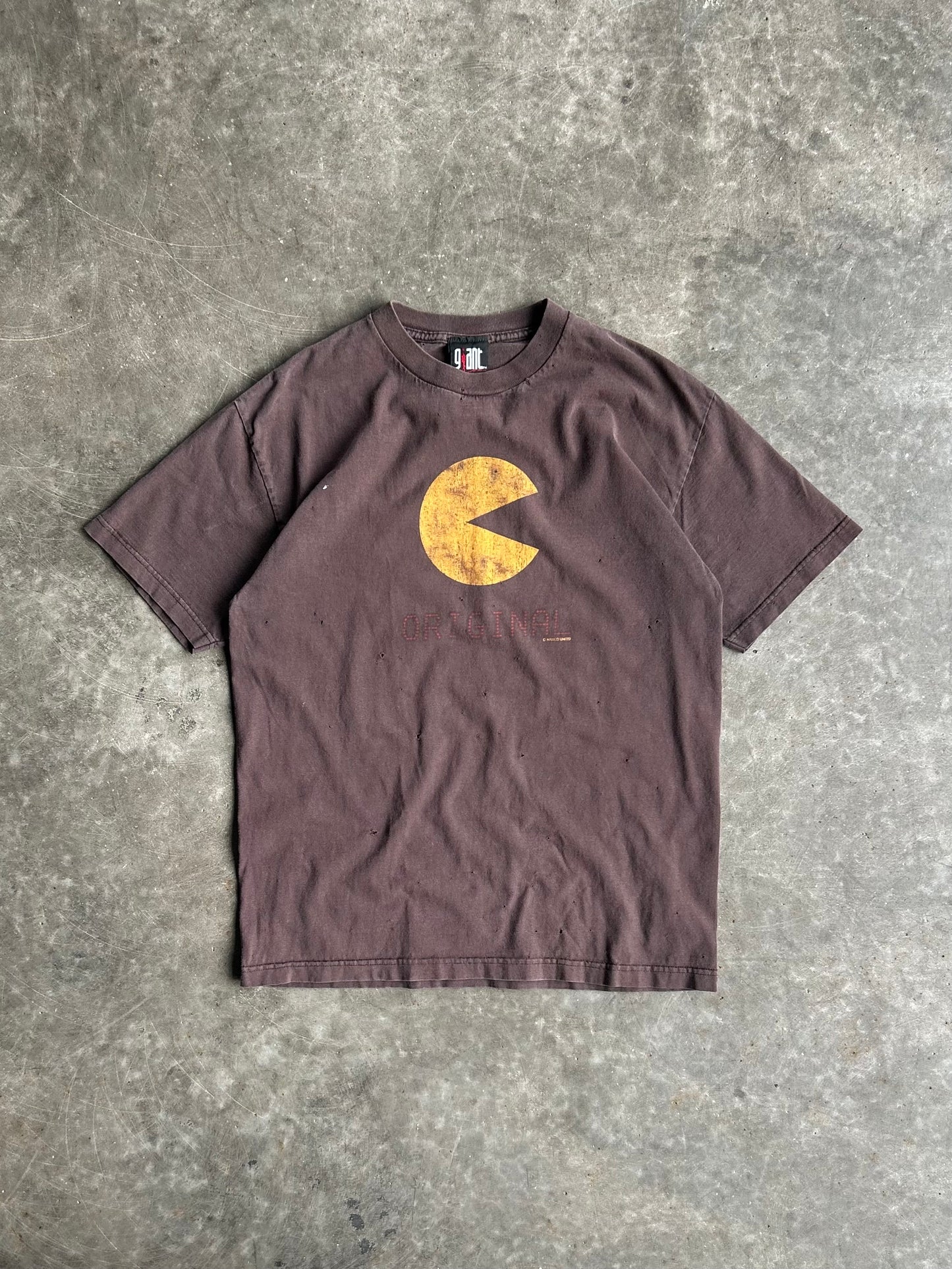 Vintage Brown Distressed PAC-MAN Tee - L