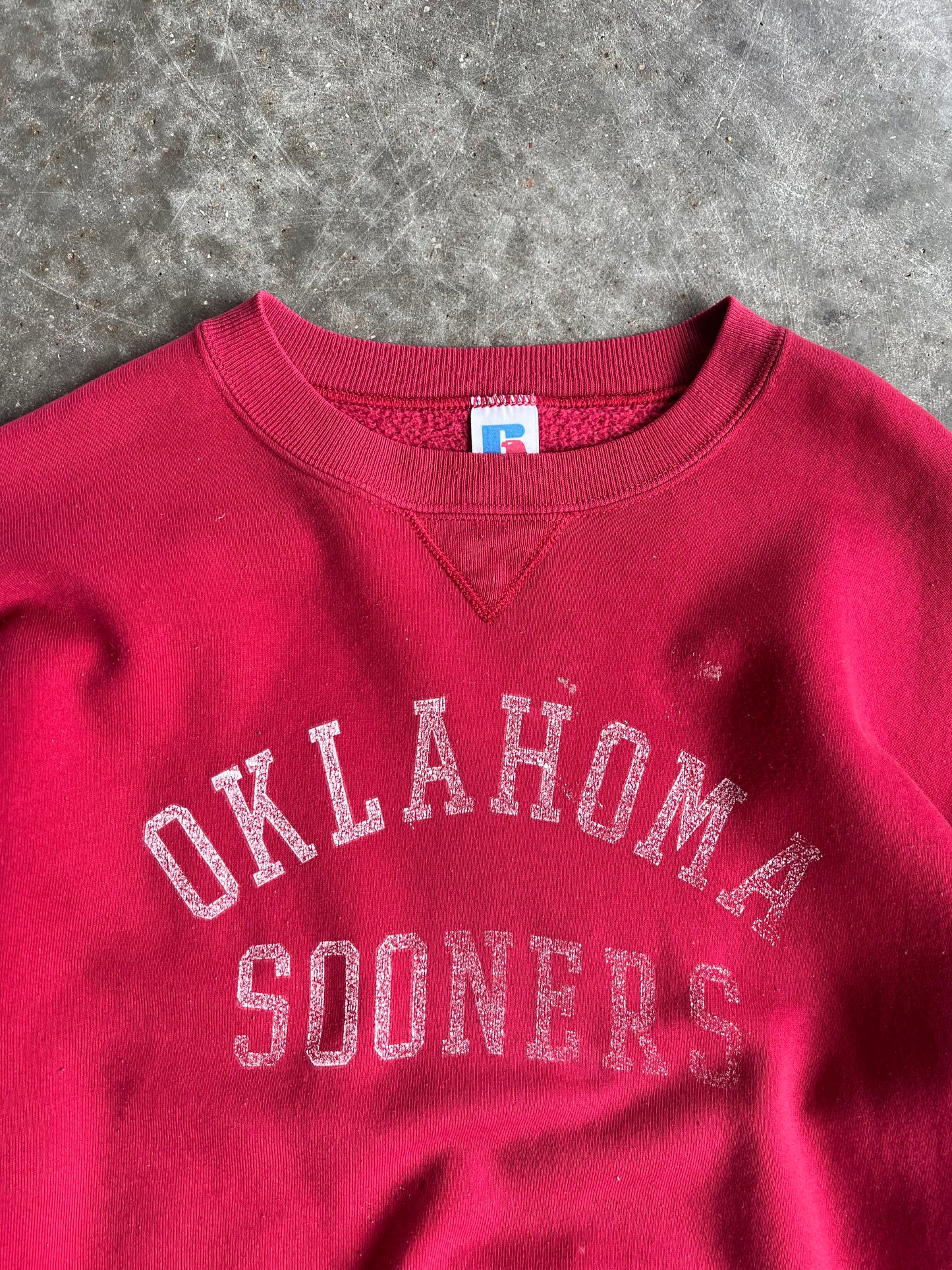 Vintage Faded Oklahoma Sooners Crew - L