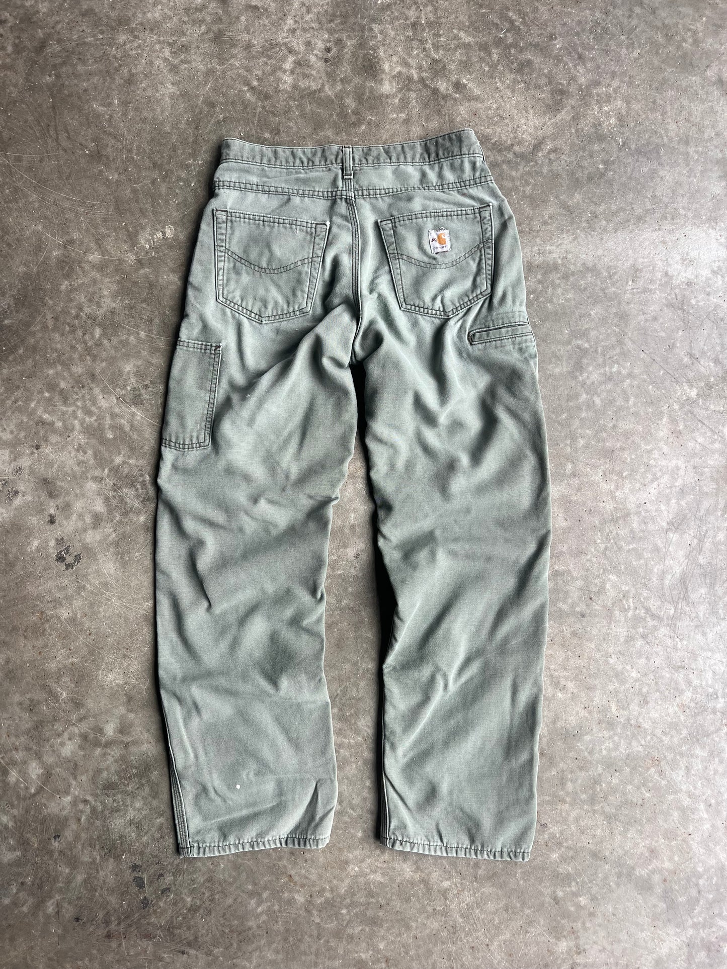 Green Carhartt Carpenter Pants - 30