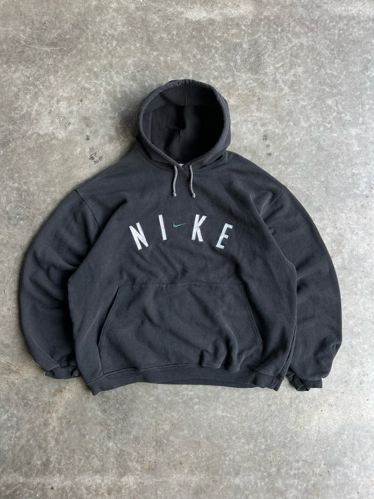 Vintage Black Nike Hoodie - M