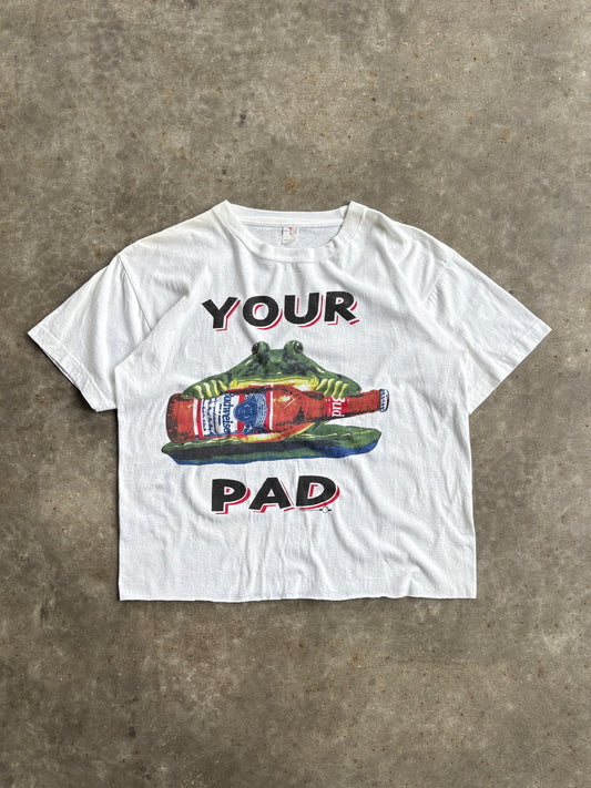 Vintage Budweiser Graphic Cropped Tee - XL
