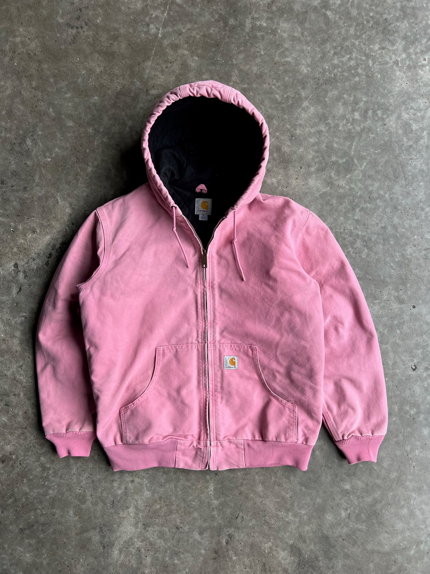 Vintage Baby Pink Hooded Carhartt Jacket - M