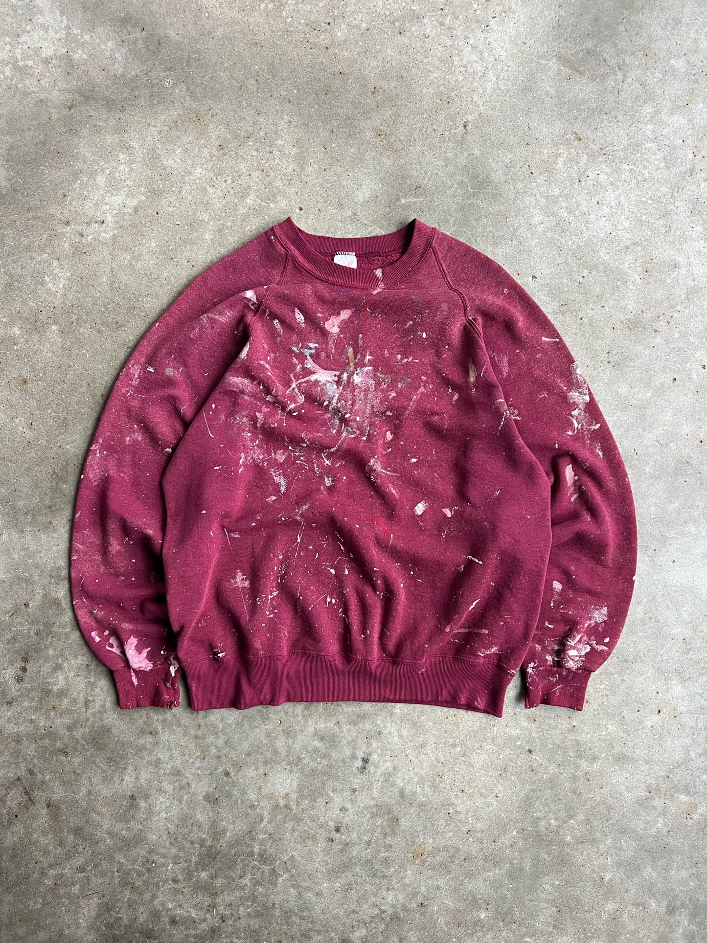 Vintage Maroon Painted Crew - XL