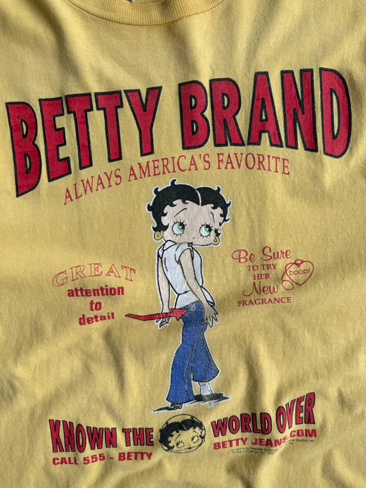 Vintage Faded Yellow Betty Brand Distressed Tee - XL