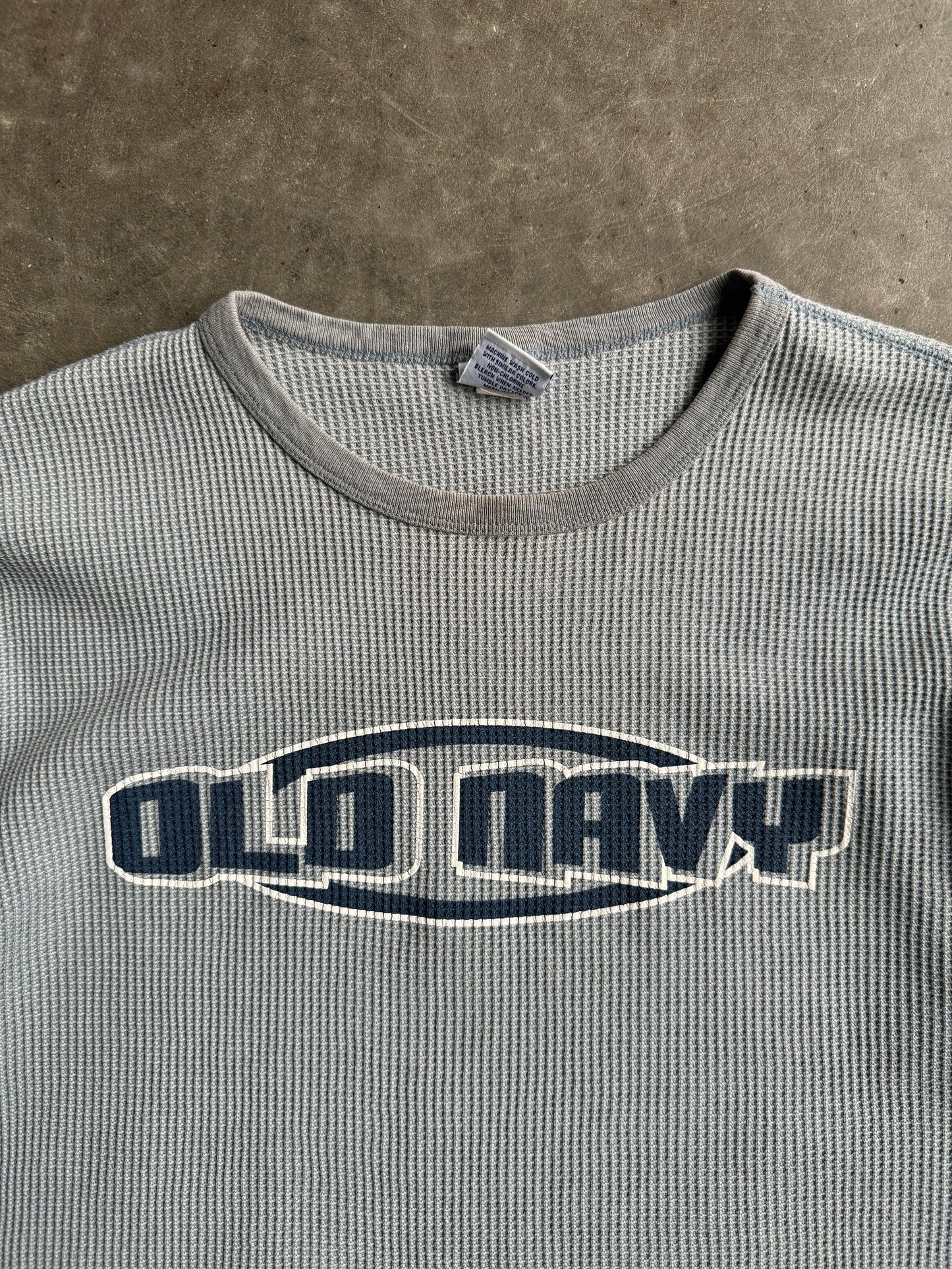 Vintage Dusty Blue Cropped Old Navy Thermal - XL