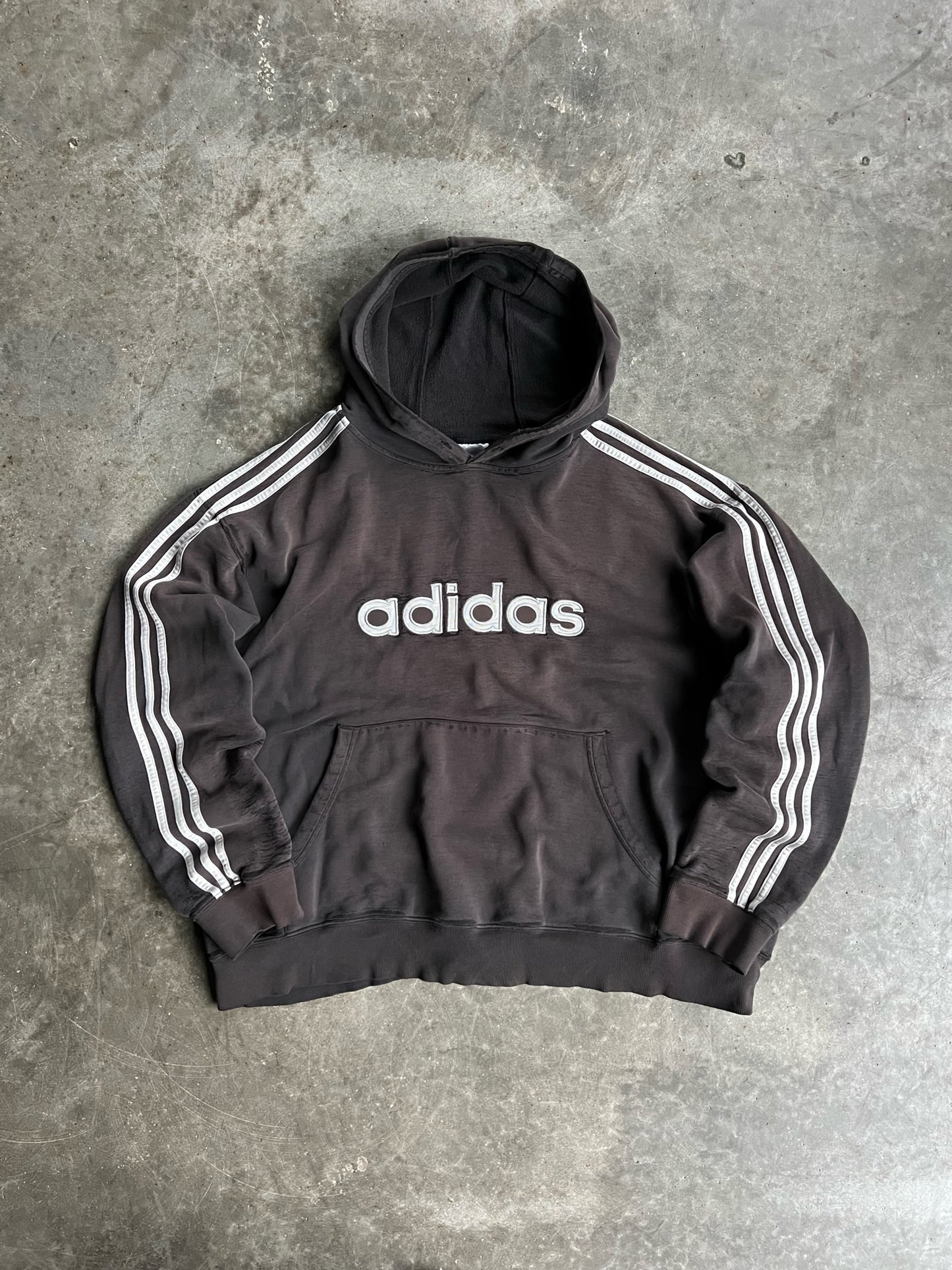 Vintage Faded Brown Adidas Hoodie - XXL