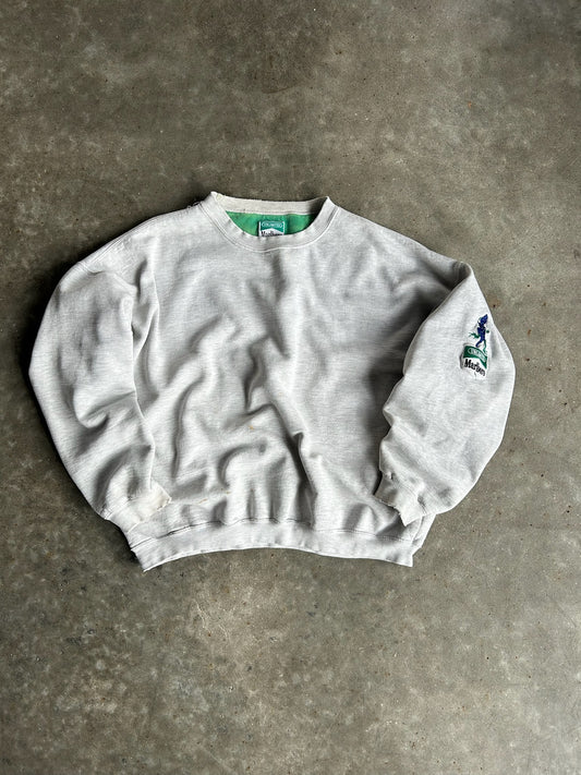 Vintage Grey Embroidered Marlboro Crew - L