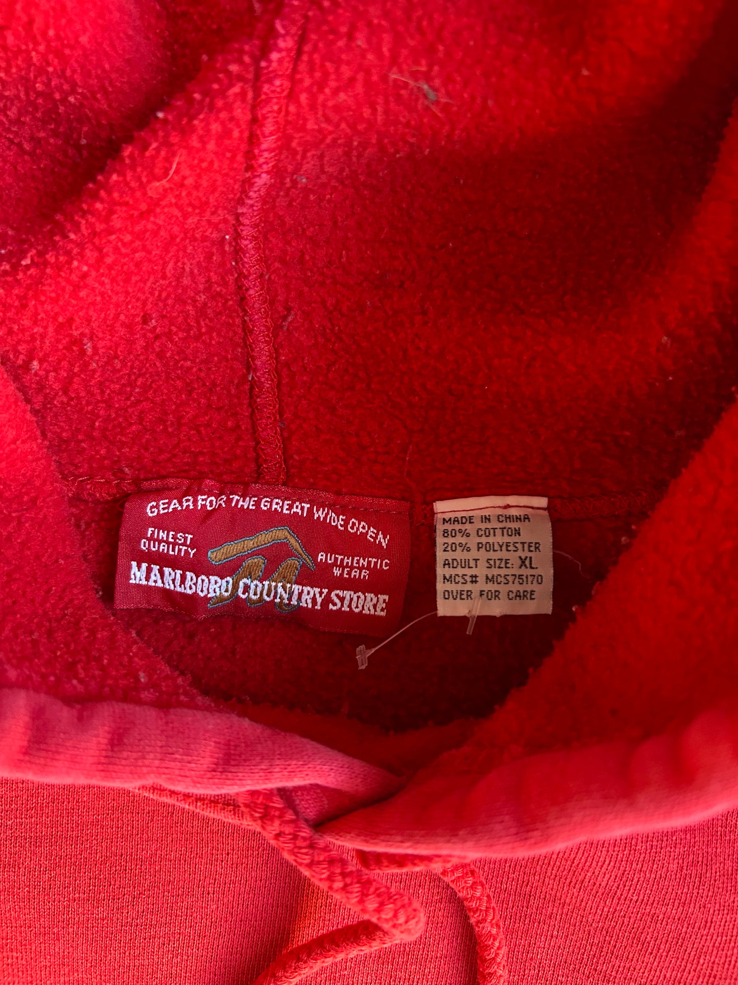 Vintage Red Blank Marlboro Hoodie - XL