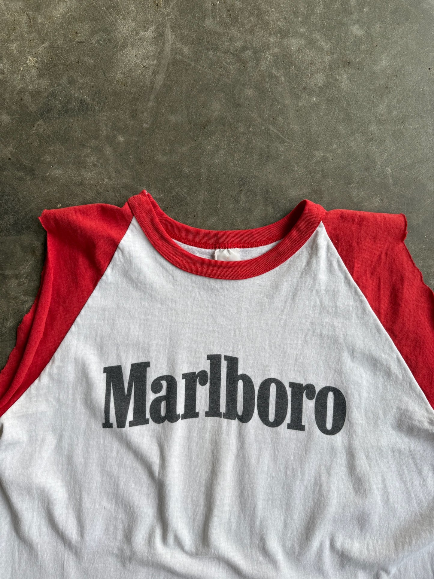 True Vintage Marlboro Distressed Cropped Tee - L