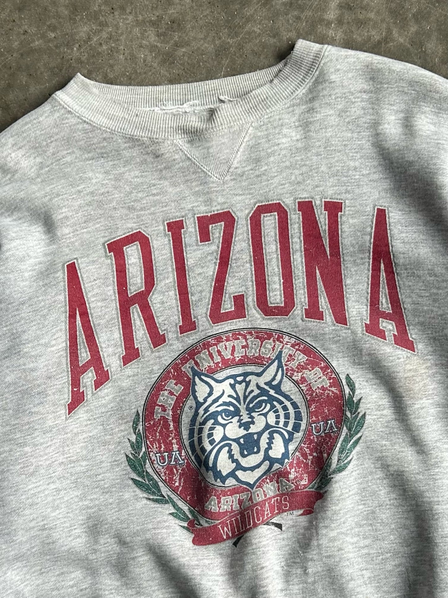 Vintage Grey University Of Arizona Crew - XL