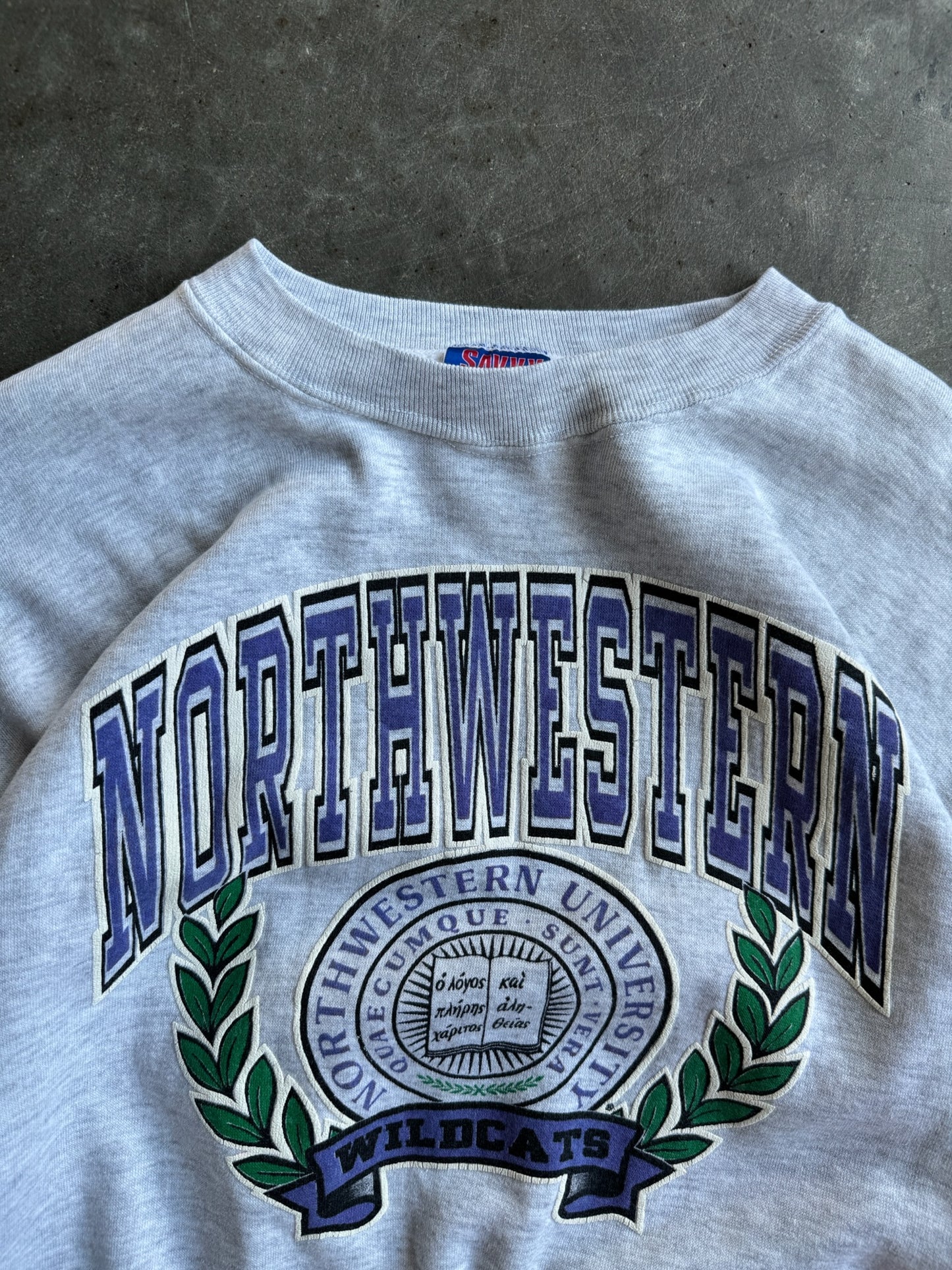 Vintage Northwestern Wildcats Crew - L