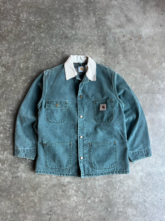 Vintage Green Flannel Lined Carhartt Jacket - M