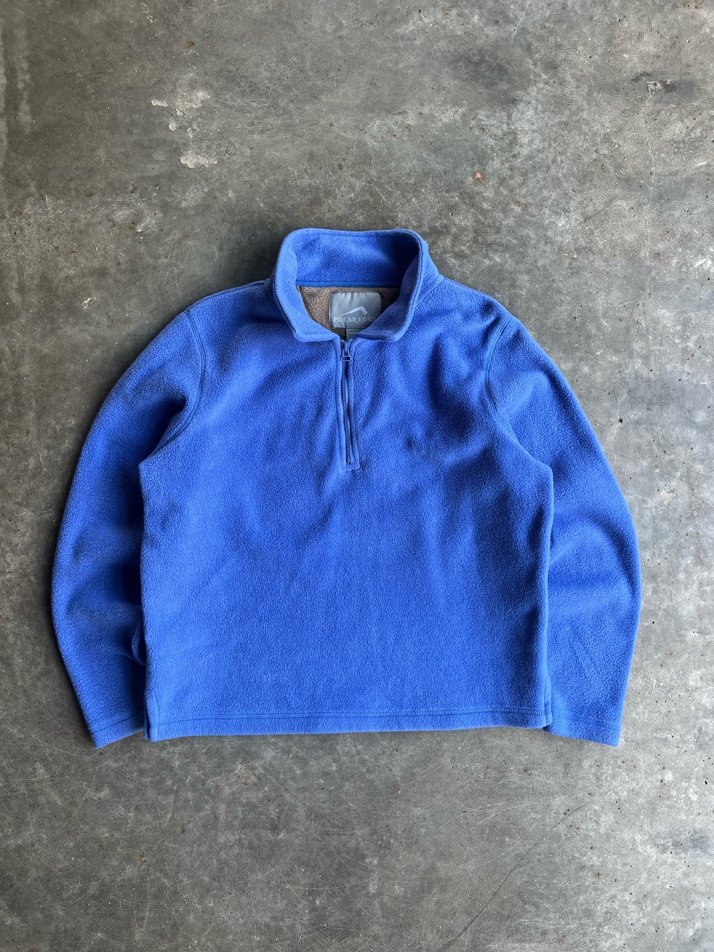 Vintage Blue Fleece Polar Edge Quarter Zip - L