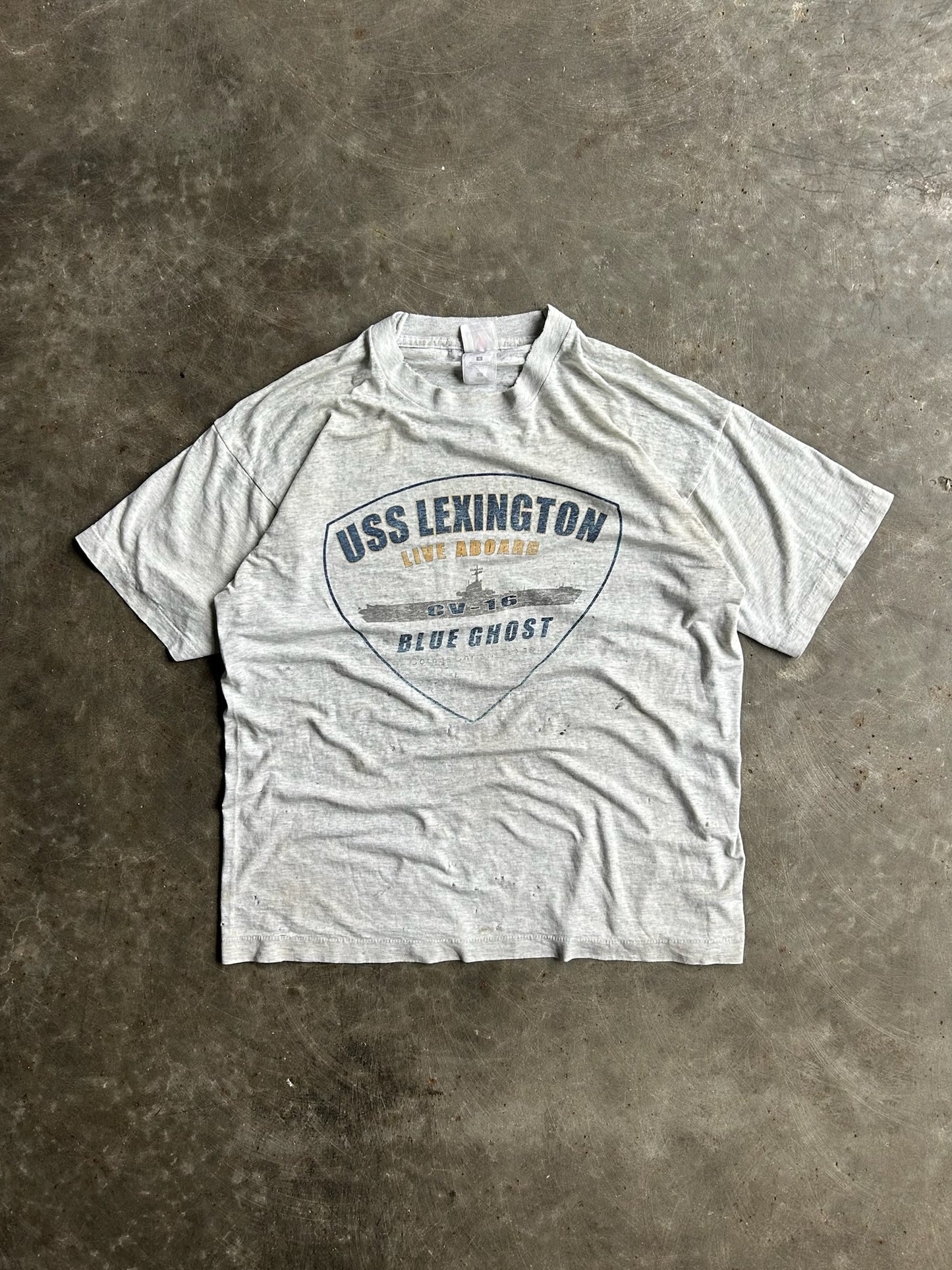 Vintage USS Lexington Blue Ghost Shirt - L