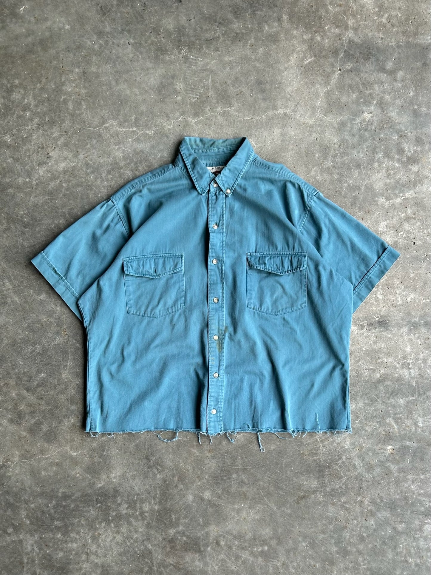 Vintage Cropped Teal Cumberland Outfitters Button-Up Shirt - XL