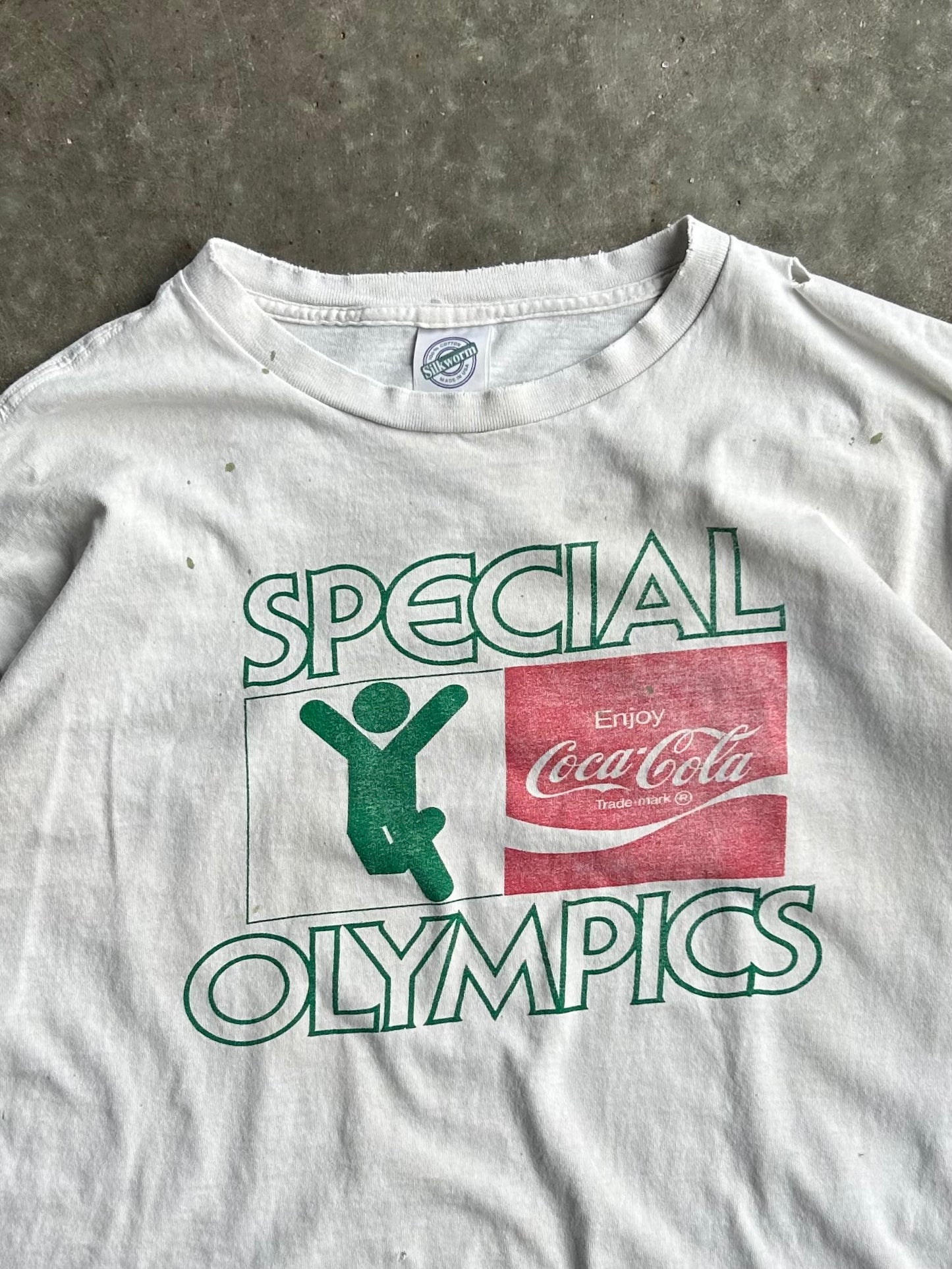 Vintage White Special Olympics Tee - XL