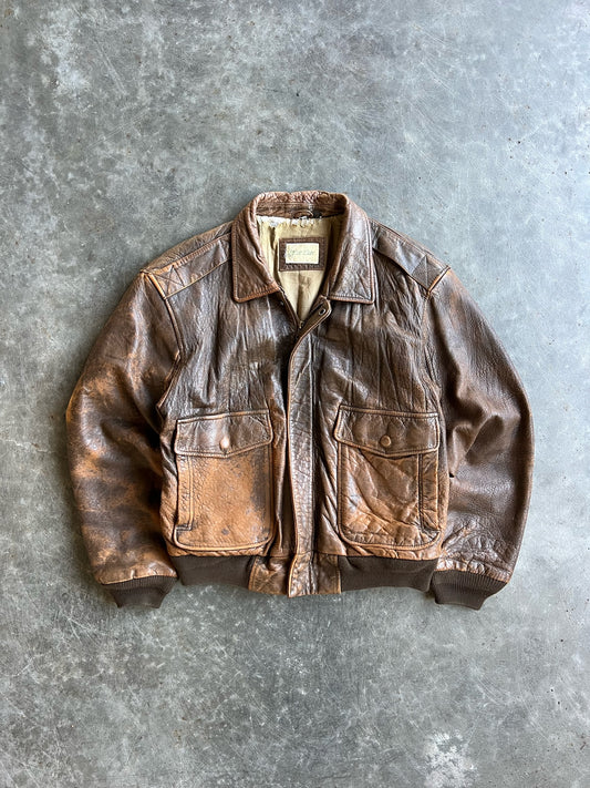 Vintage Brown St Johns Bay Leather Jacket - XL