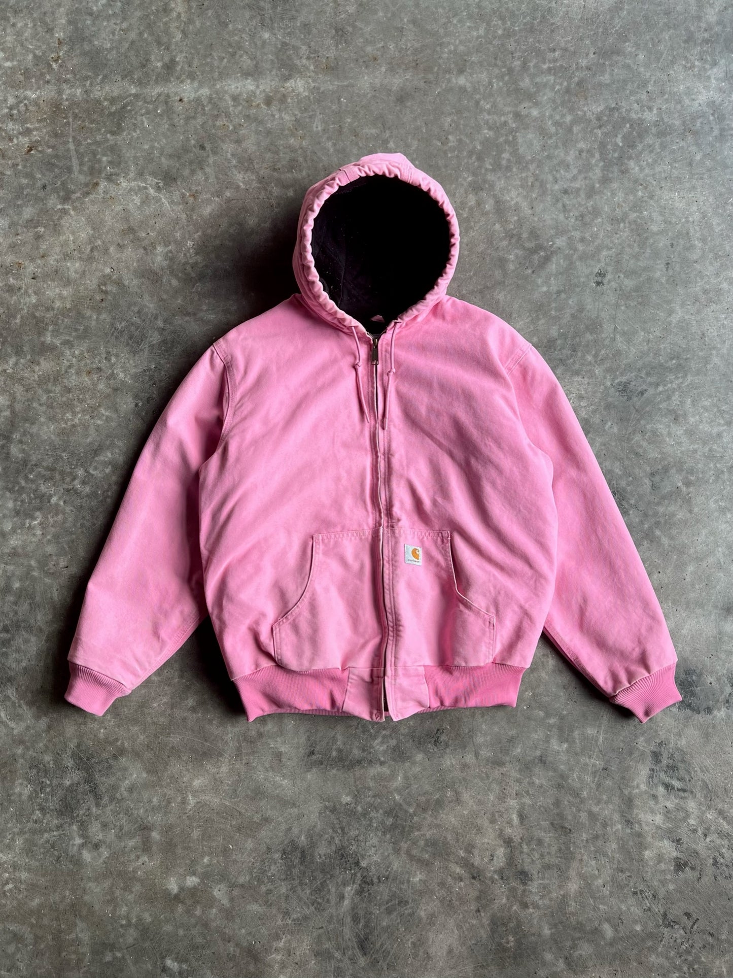 Baby Pink Hooded Carhartt Jacket - L