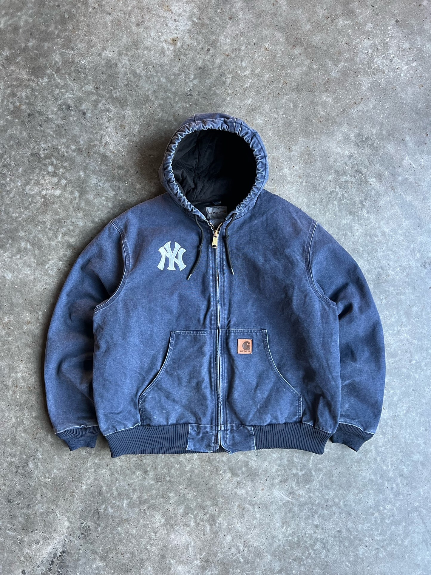 Vintage Yankees Navy Hooded Carhartt Jacket - XL