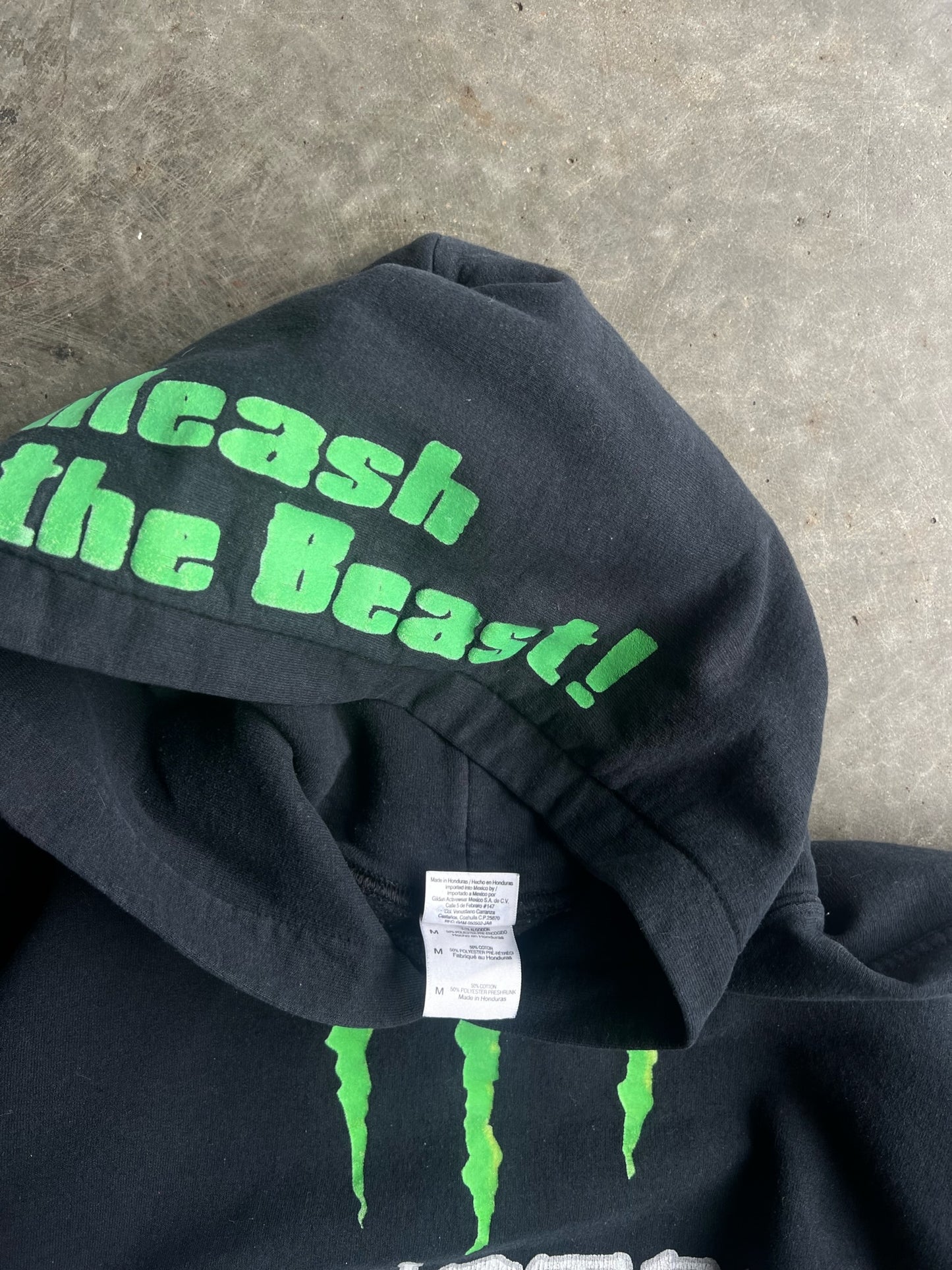 Vintage Black Monster Energy Hoodie - M