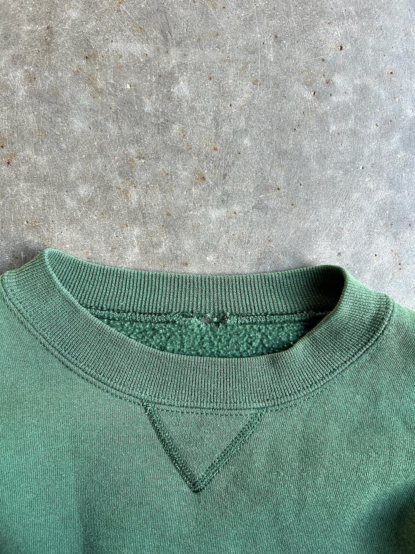 Vintage Forest Green Blank Russell Crew - XL