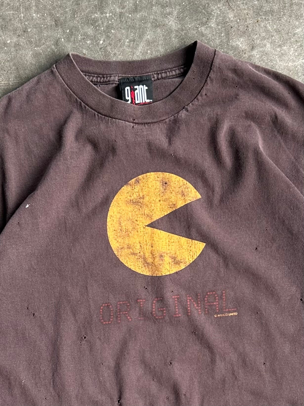 Vintage Brown Distressed PAC-MAN Tee - L