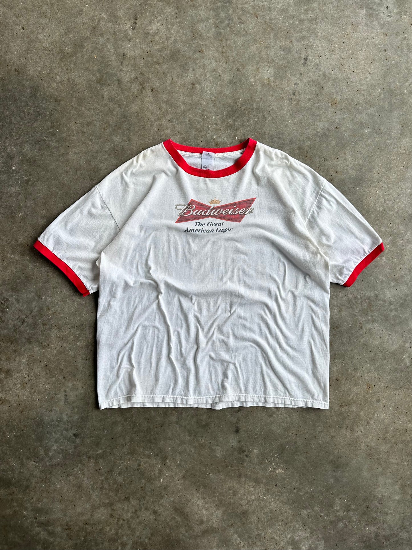 Vintage Ringer Budweiser Shirt - XXL