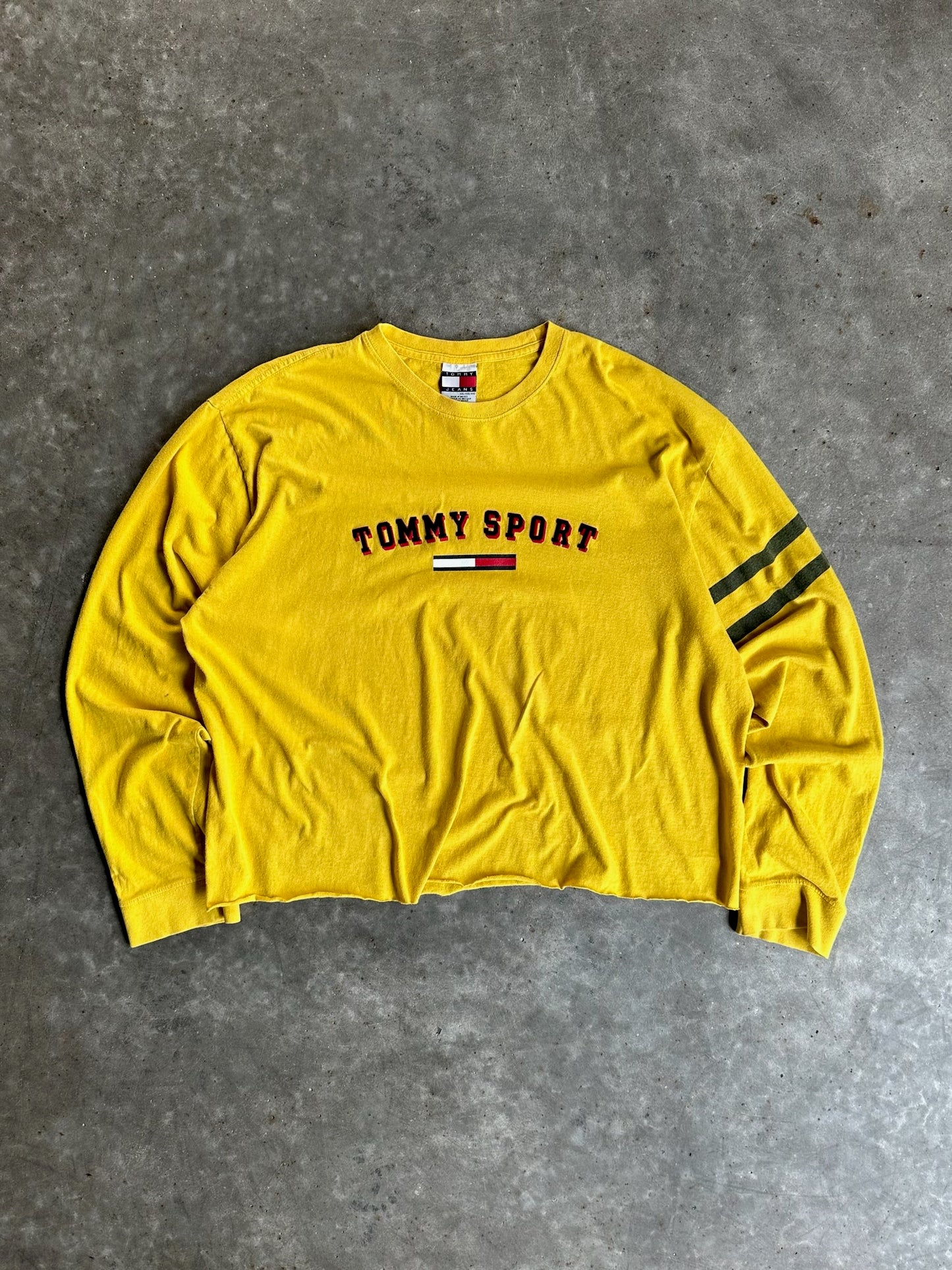 Vintage Tommy Sports Crop Long Sleeve Shirt - XL