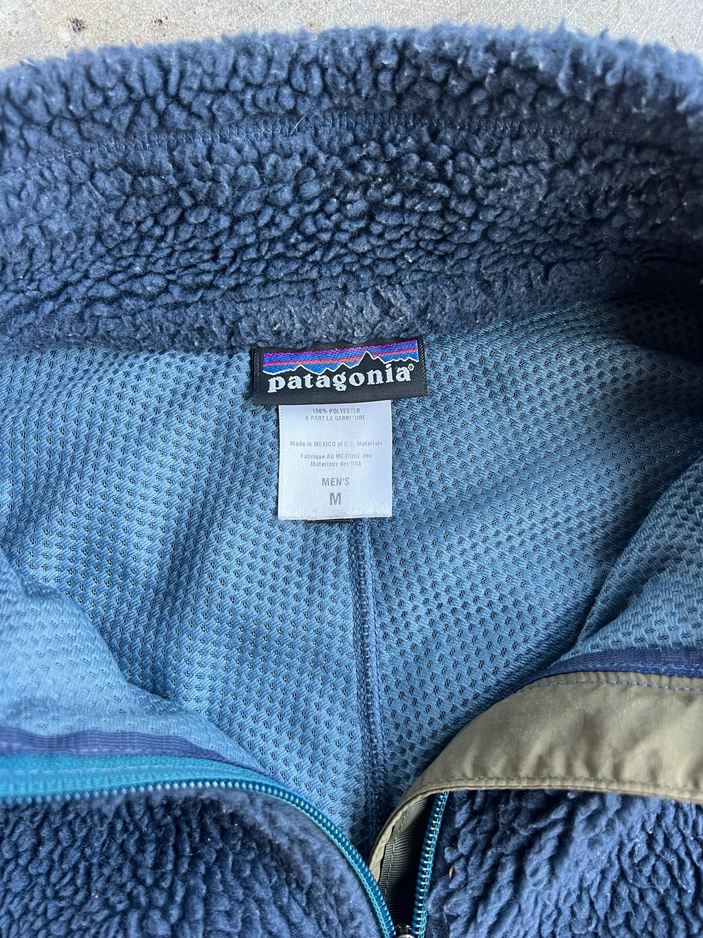 Vintage Navy Fleece Patagonia Zip Up - M