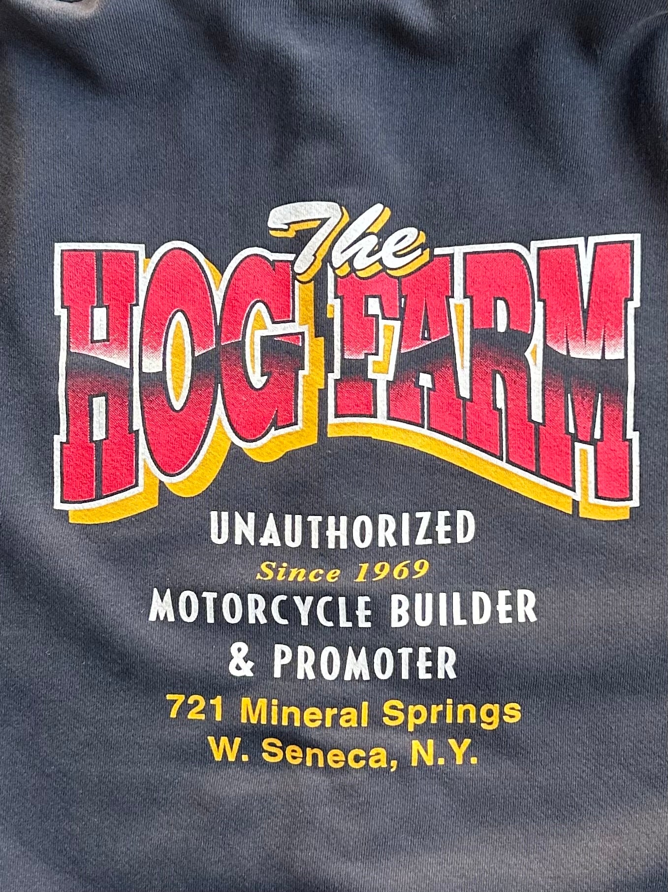 Vintage Hog Farm Motorcycles Zip - L