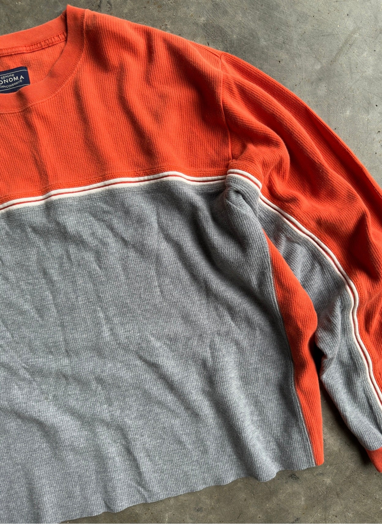 Sonoma Orange/Grey Stripe Long Sleeve Shirt -  XL