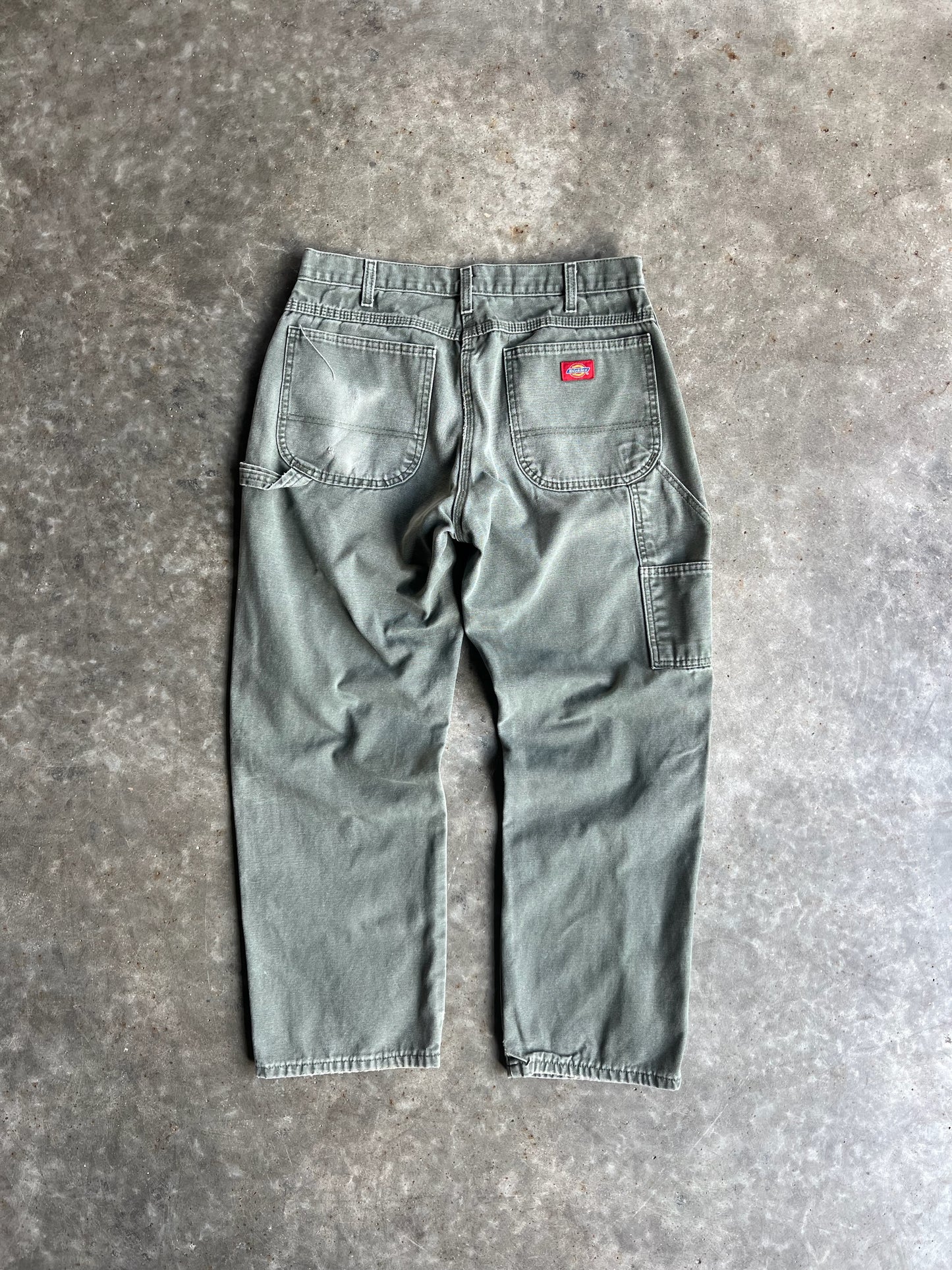 Vintage Faded Green Dickies Carpenter Pants - 34