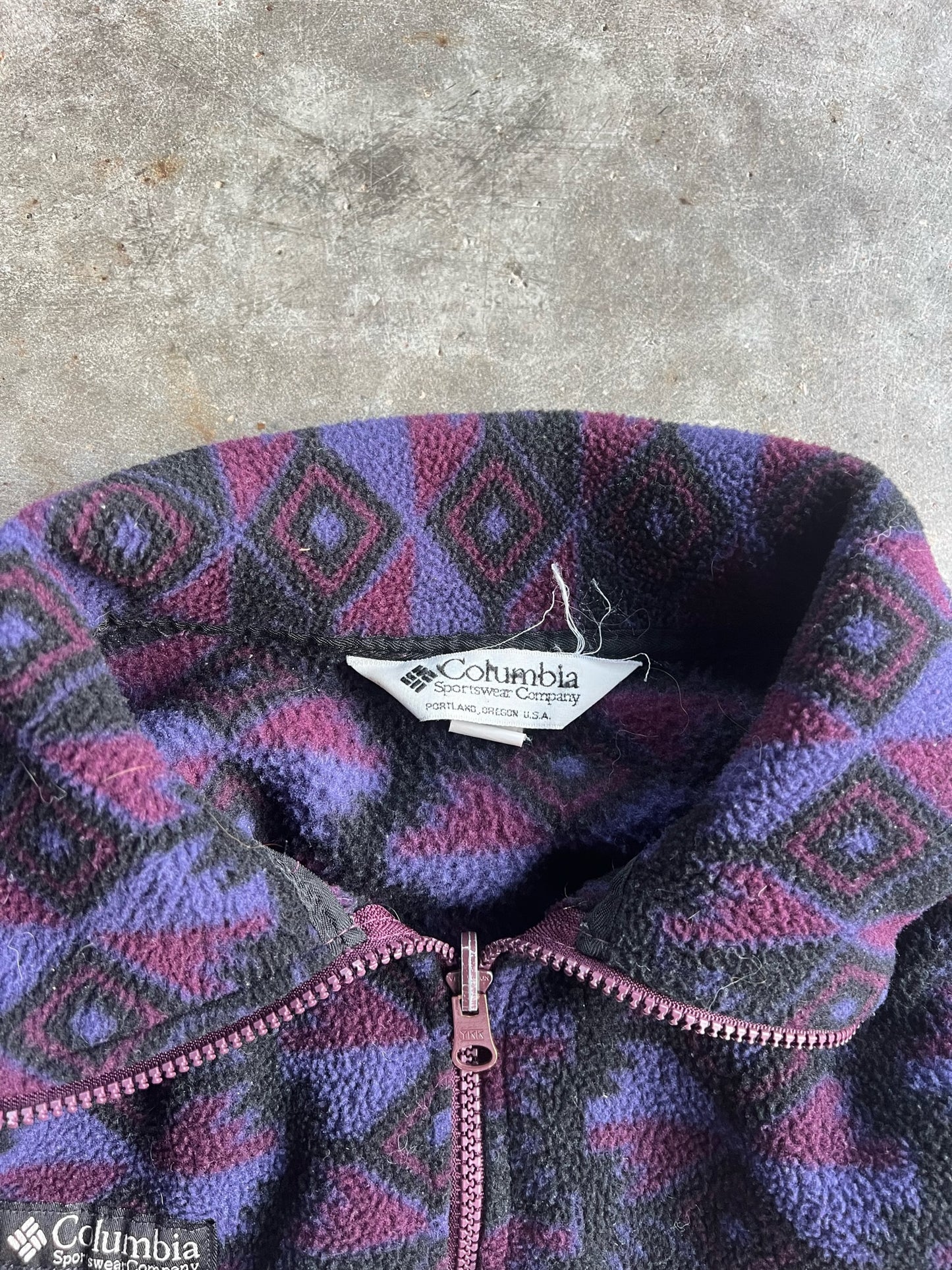 Vintage Pattern Columbia Fleece - M