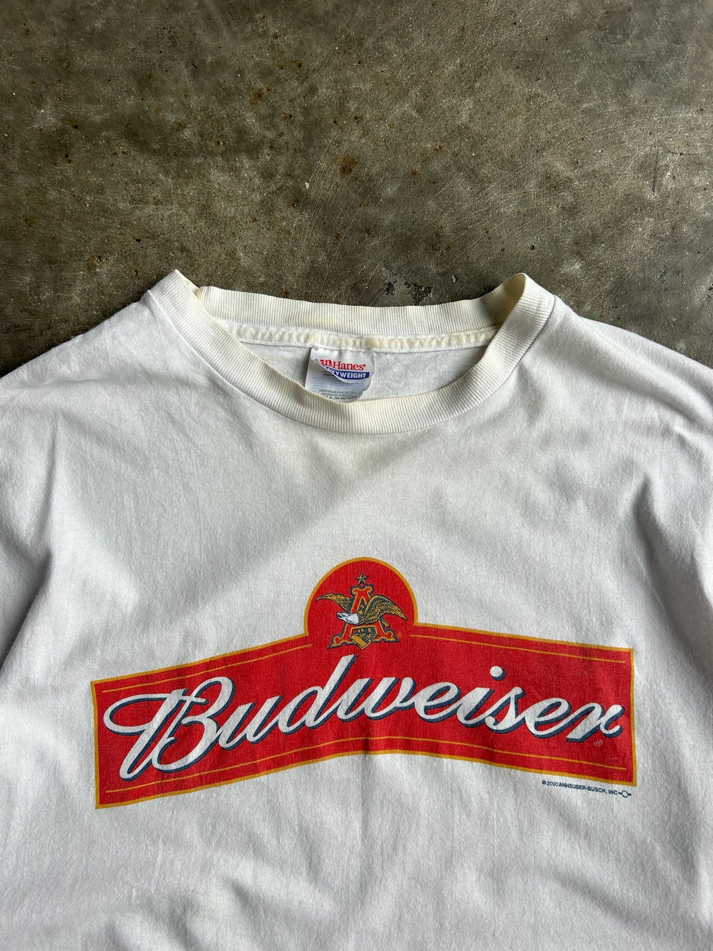 Vintage White Budweiser Graphic Shirt - XL